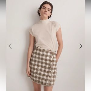 Madewell Quilted Flannel Mini Skirt in Gingham Check